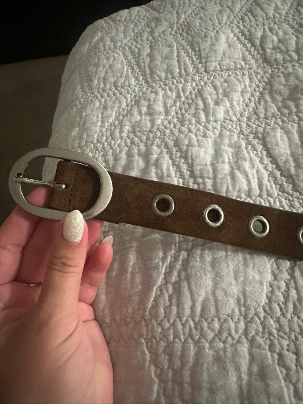 Massimo Vibes Brown Suede Belt with Silver Buckle Massimo Alba Italian Leather